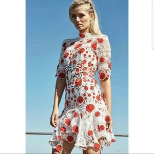 THURLEY Rose Lace Applique Mini Dress